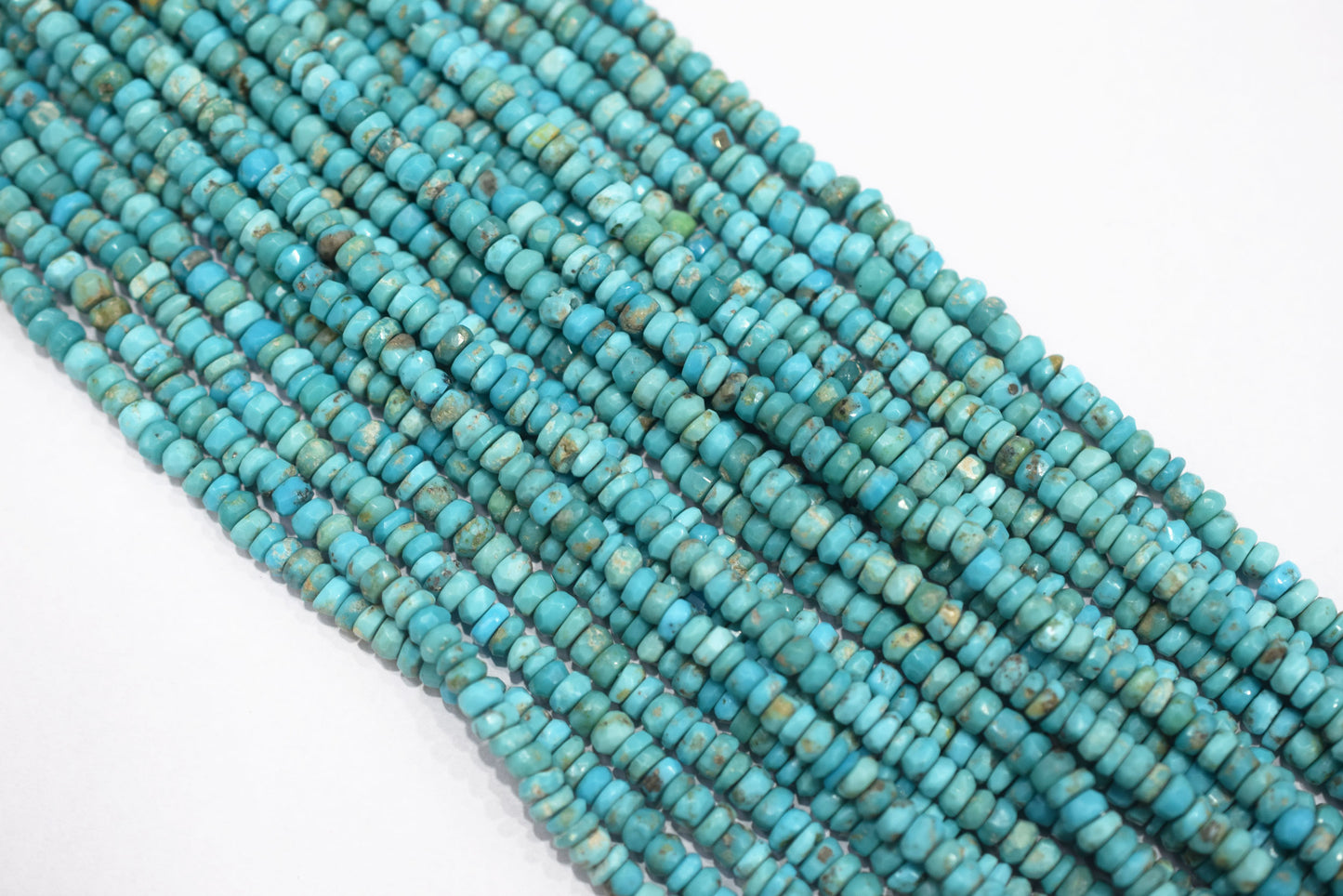 Natural Arizona Turquoise Rondelle Shape Faceted beads  , Sold By Strand, 4.5 mm , 12.5 inch , 33071