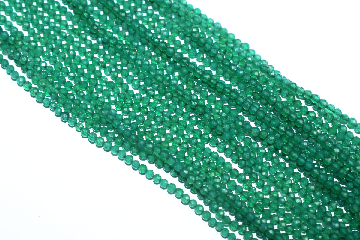 12.5 Inches Strand,Natural Green Onyx Faceted Rondelle beads , Sold By Strand , Size 2.5mm , 33075
