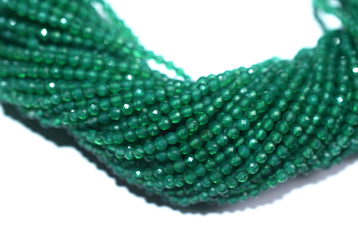 12.5 Inches Strand,Natural Green Onyx Faceted Rondelle beads , Sold By Strand , Size 2.5mm , 33075