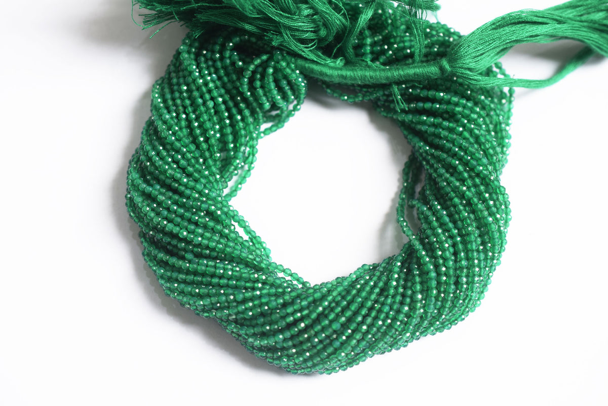 12.5 Inches Strand,Natural Green Onyx Faceted Rondelle beads , Sold By Strand , Size 2.5mm , 33075