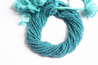 13 Inches Strand,natural Neon Apatite  Faceted Rondelle beads , Sold By Strand , Size 3 mm , 33076