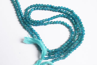 13 Inches Strand,natural Neon Apatite  Faceted Rondelle beads , Sold By Strand , Size 3 mm , 33076