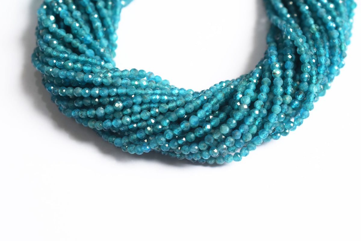 13 Inches Strand,natural Neon Apatite  Faceted Rondelle beads , Sold By Strand , Size 3 mm , 33076