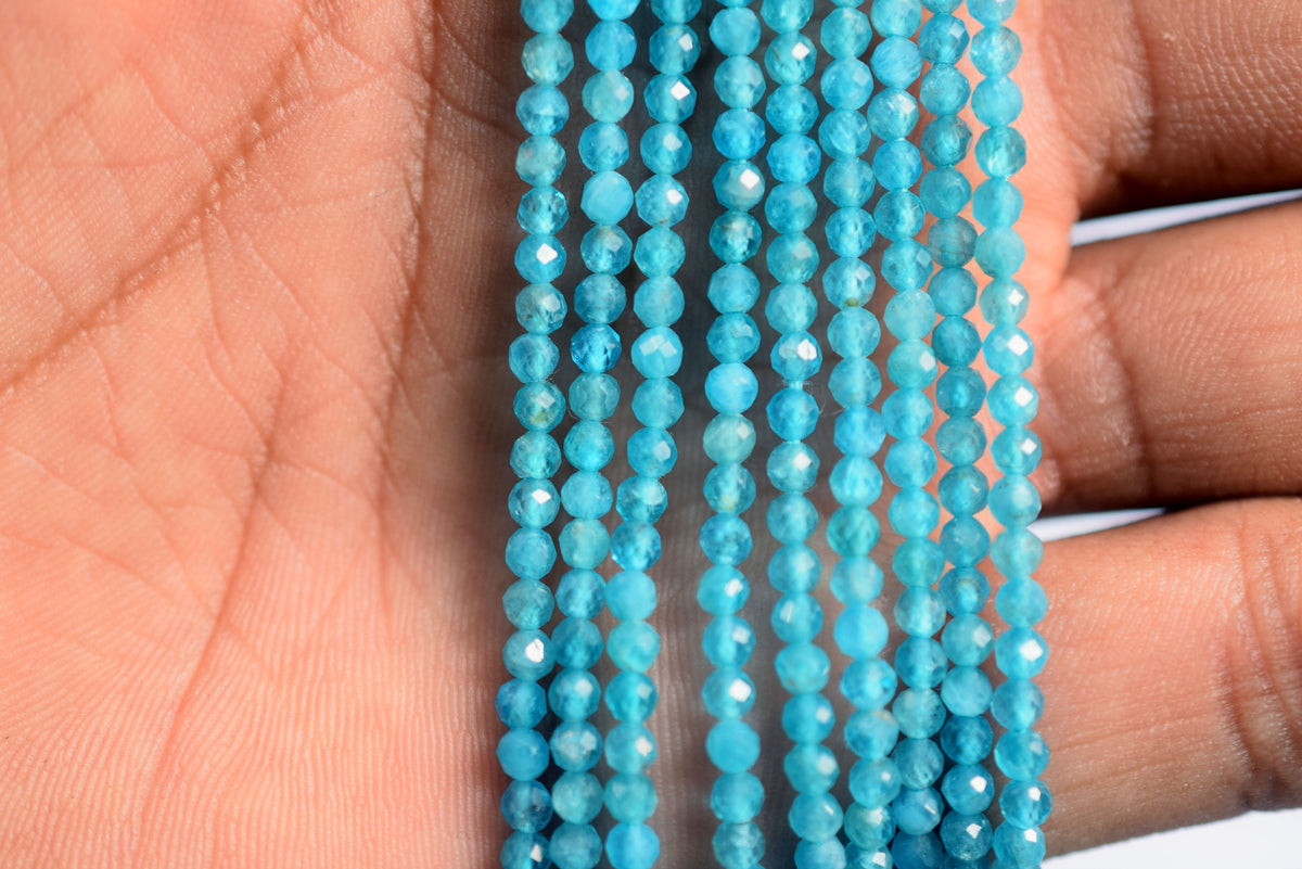 Pack Of 16 Lines Aquamarine Faceted Rondelle Shape Beads , Sold By Strand , 13 Inches , 3 mm , 33079