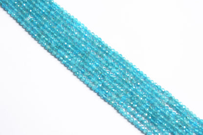Pack Of 16 Lines Aquamarine Faceted Rondelle Shape Beads , Sold By Strand , 13 Inches , 3 mm , 33079