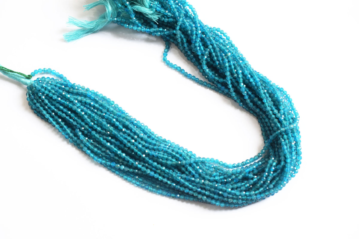 13 Inches Strand,natural Neon Apatite  Faceted Rondelle beads , Sold By Strand , Size 3 mm , 33080