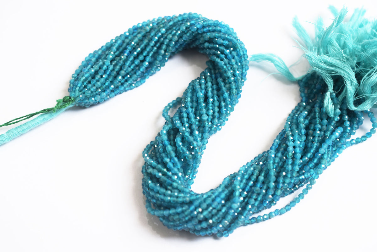 13 Inches Strand,natural Neon Apatite  Faceted Rondelle beads , Sold By Strand , Size 3 mm , 33080