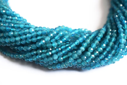 13 Inches Strand,natural Neon Apatite  Faceted Rondelle beads , Sold By Strand , Size 3 mm , 33080