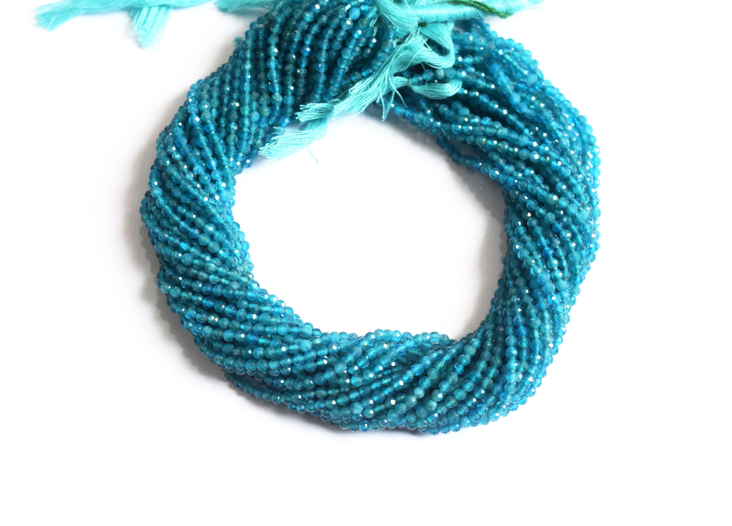 13 Inches Strand,natural Neon Apatite  Faceted Rondelle beads , Sold By Strand , Size 3 mm , 33119
