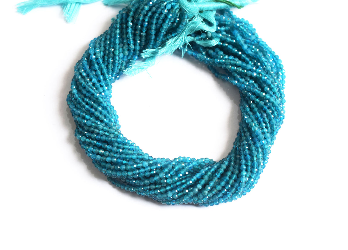 13 Inches Strand,natural Neon Apatite  Faceted Rondelle beads , Sold By Strand , Size 3 mm , 33080