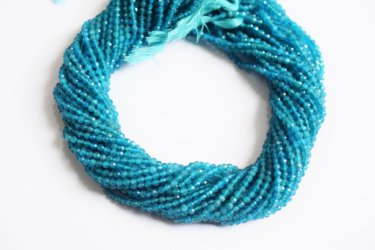 13 Inches Strand,natural Neon Apatite  Faceted Rondelle beads , Sold By Strand , Size 3 mm , 33080