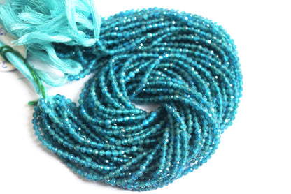 13 Inches Strand,natural Neon Apatite  Faceted Rondelle beads , Sold By Strand , Size 3 mm , 33081