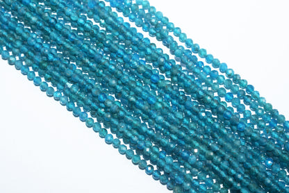 13 Inches Strand,natural Neon Apatite  Faceted Rondelle beads , Sold By Strand , Size 3 mm , 33081