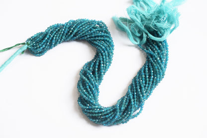 13 Inches Strand,natural Neon Apatite  Faceted Rondelle beads , Sold By Strand , Size 3 mm , 33081
