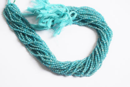 Pack Of 19 Lines Aquamarine Faceted Rondelle Shape Beads , Sold By Strand , 13 Inches , 3 mm , 33082