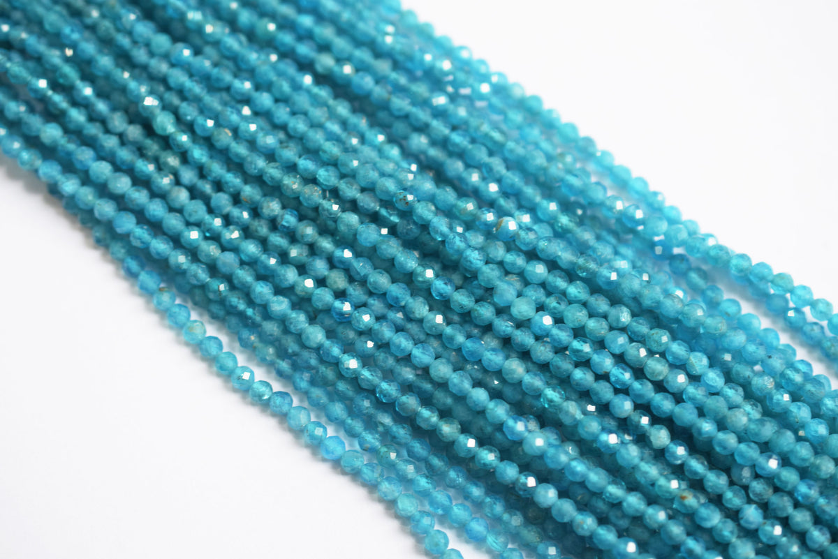 13 Inches Strand,Natural Neon Apatite Rondelle Shape beads , Neon Apatite Faceted Rondelle Shape Beads,  Sold By Strand , Size 3 mm , 33083