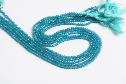 13 Inches Strand,Natural Neon Apatite Rondelle Shape beads , Neon Apatite Faceted Rondelle Shape Beads,  Sold By Strand , Size 3 mm , 33083