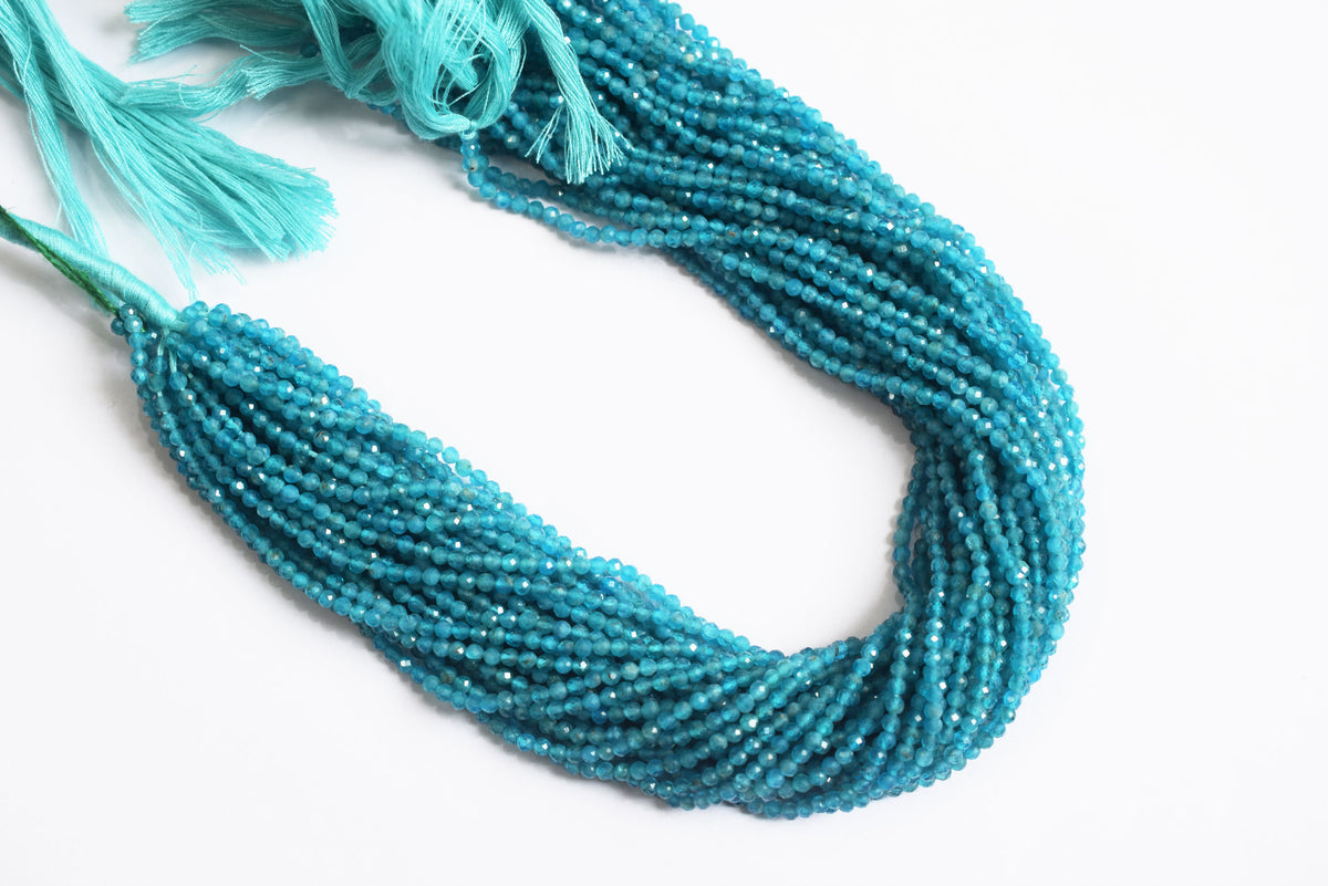 13 Inches Strand,Natural Neon Apatite Rondelle Shape beads , Neon Apatite Faceted Rondelle Shape Beads,  Sold By Strand , Size 3 mm , 33083