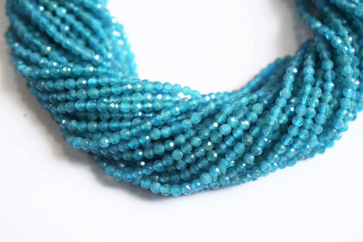 13 Inches Strand,Natural Neon Apatite Rondelle Shape beads , Neon Apatite Faceted Rondelle Shape Beads,  Sold By Strand , Size 3 mm , 33083