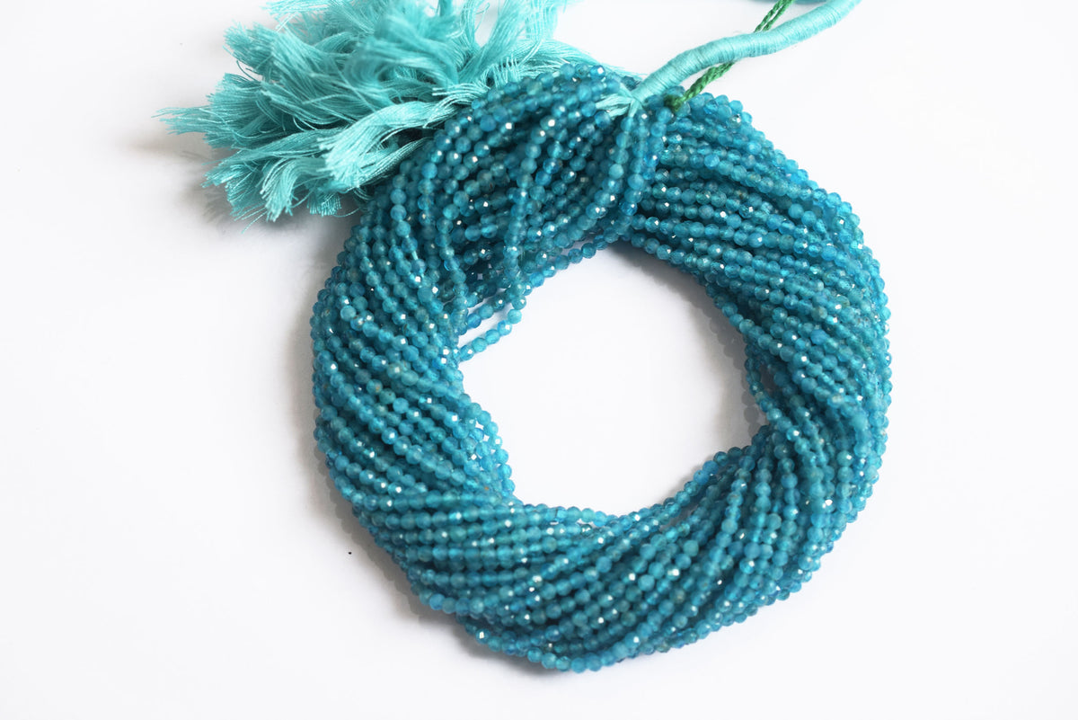 13 Inches Strand,Natural Neon Apatite Rondelle Shape beads , Neon Apatite Faceted Rondelle Shape Beads,  Sold By Strand , Size 3 mm , 33083