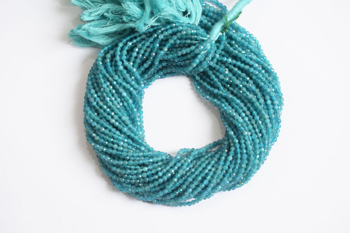 13 Inches Strand, Neon Apatite Faceted Rondelle Shape Beads,  Sold By Strand , Size 3 mm , 33084