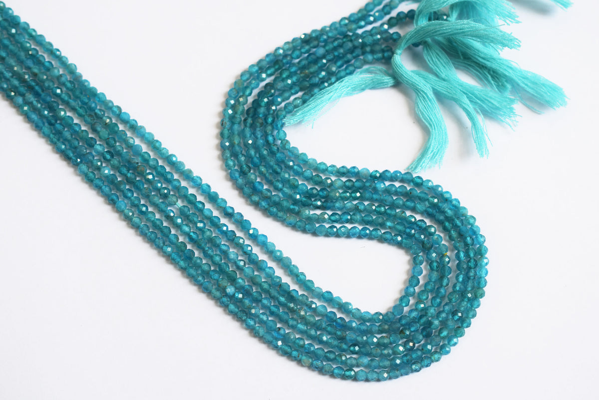 13 Inches Strand, Neon Apatite Faceted Rondelle Shape Beads,  Sold By Strand , Size 3 mm , 33084