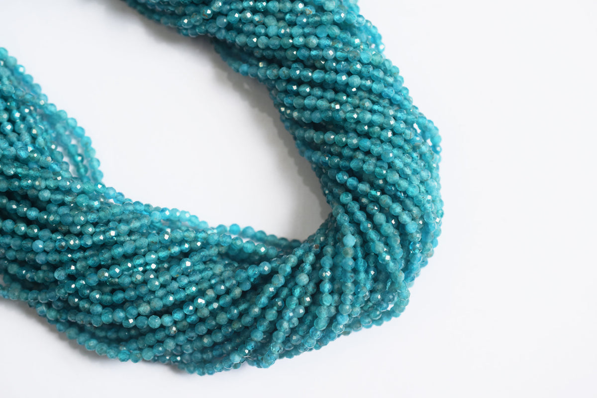 13 Inches Strand, Neon Apatite Faceted Rondelle Shape Beads,  Sold By Strand , Size 3 mm , 33084