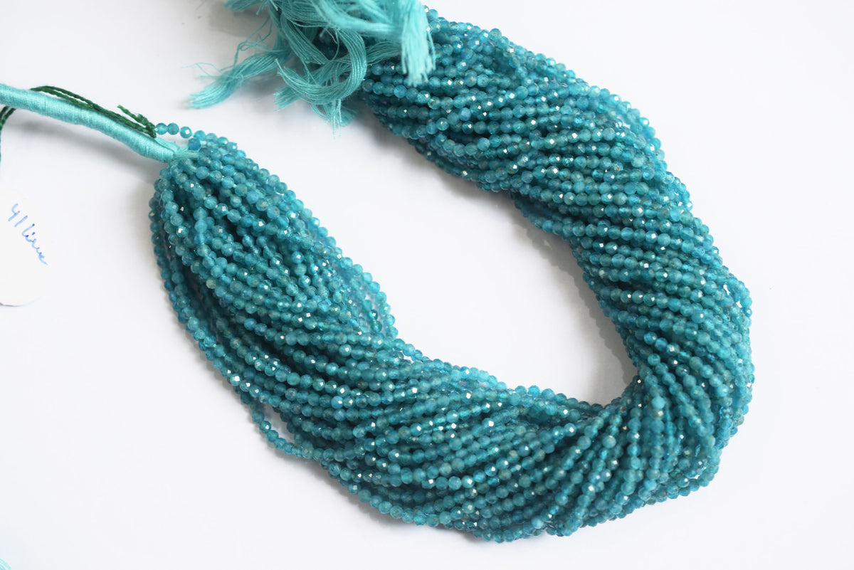 13 Inches Strand, Neon Apatite Faceted Rondelle Shape Beads,  Sold By Strand , Size 3 mm , 33084
