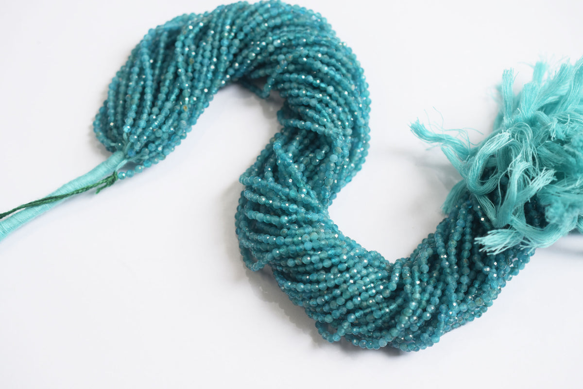 13 Inches Strand, Neon Apatite Faceted Rondelle Shape Beads,  Sold By Strand , Size 3 mm , 33084