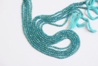 Pack Of 5 Lines , Aquamarine Faceted Rondelle Shape Beads , Sold By Strand , 13 Inches , 3 mm , 33085
