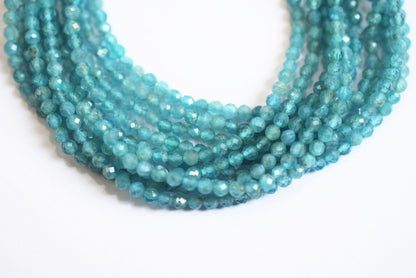 Pack Of 5 Lines , Aquamarine Faceted Rondelle Shape Beads , Sold By Strand , 13 Inches , 3 mm , 33085