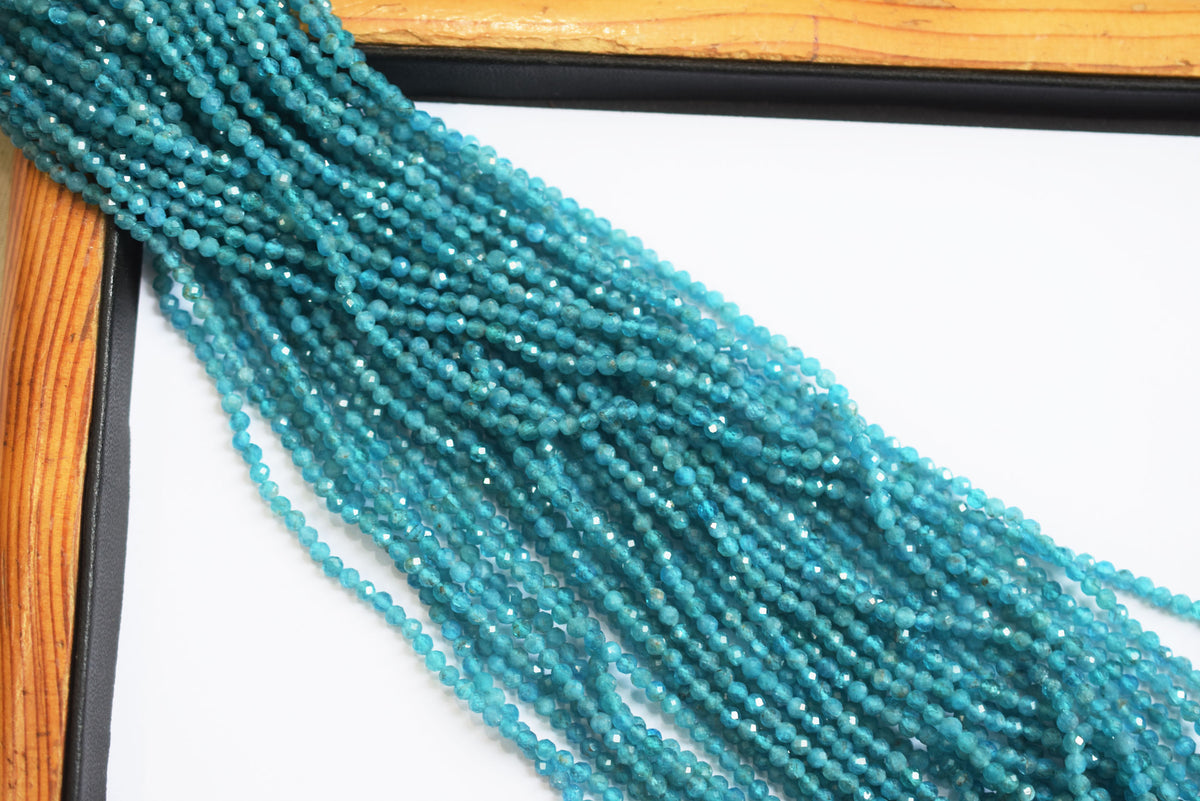 13 Inches Strand, Neon Apatite Faceted Rondelle Shape Beads,  Sold By Strand , Size 3 mm , 33086