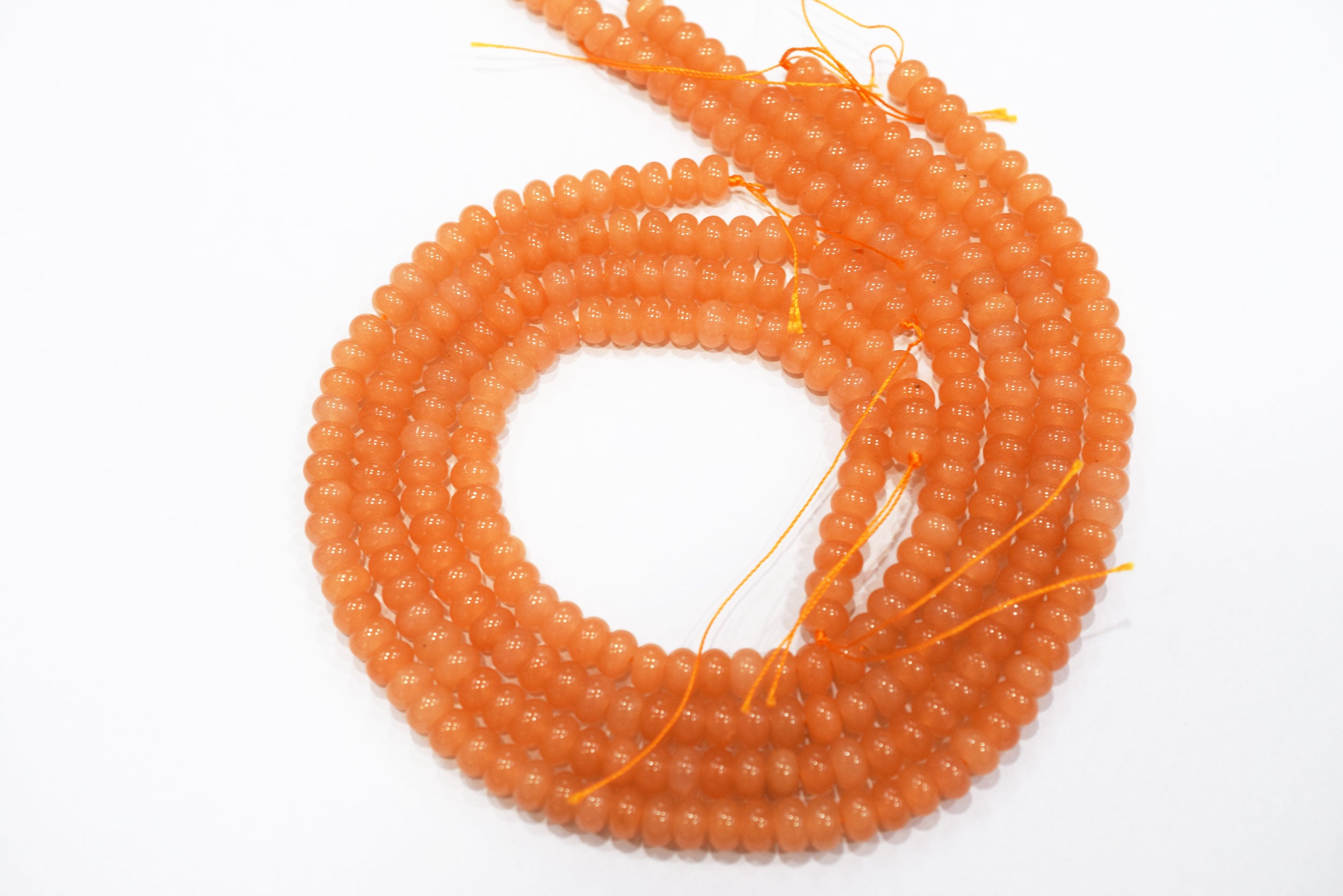 Natural Peach Colour Jade Smooth Rondelle Shape Discs Gemstone Loose Beads strand, 5x8mm, 15 Inch, 33086