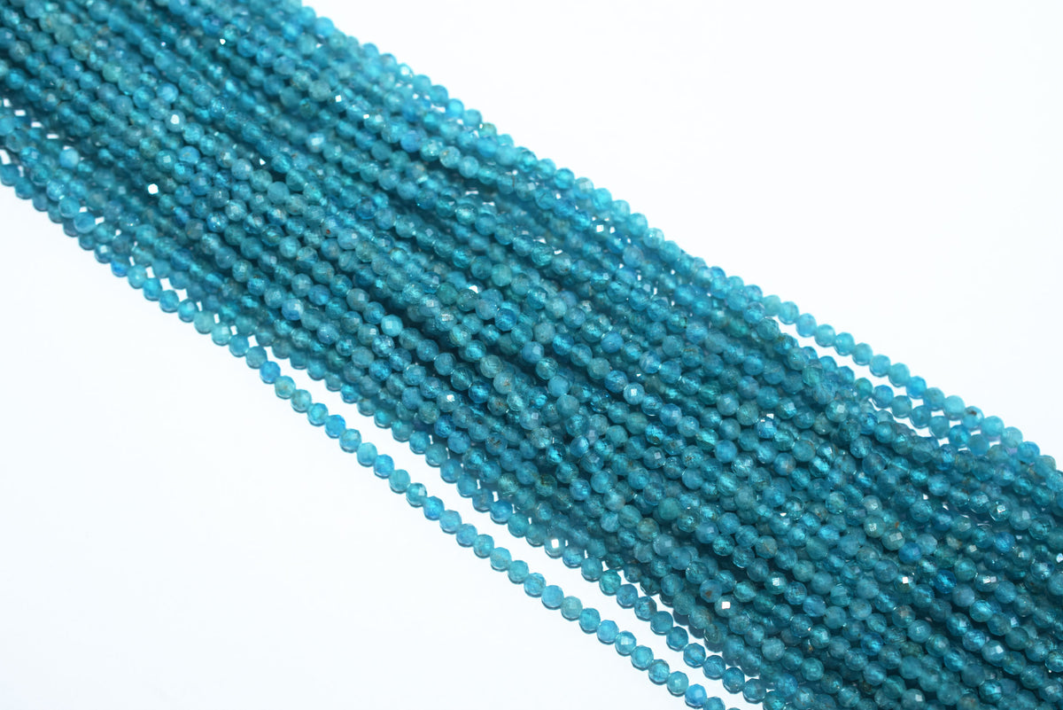 13 Inches Strand, Neon Apatite Faceted Rondelle Shape Beads,  Sold By Strand , Size 3 mm , 33086