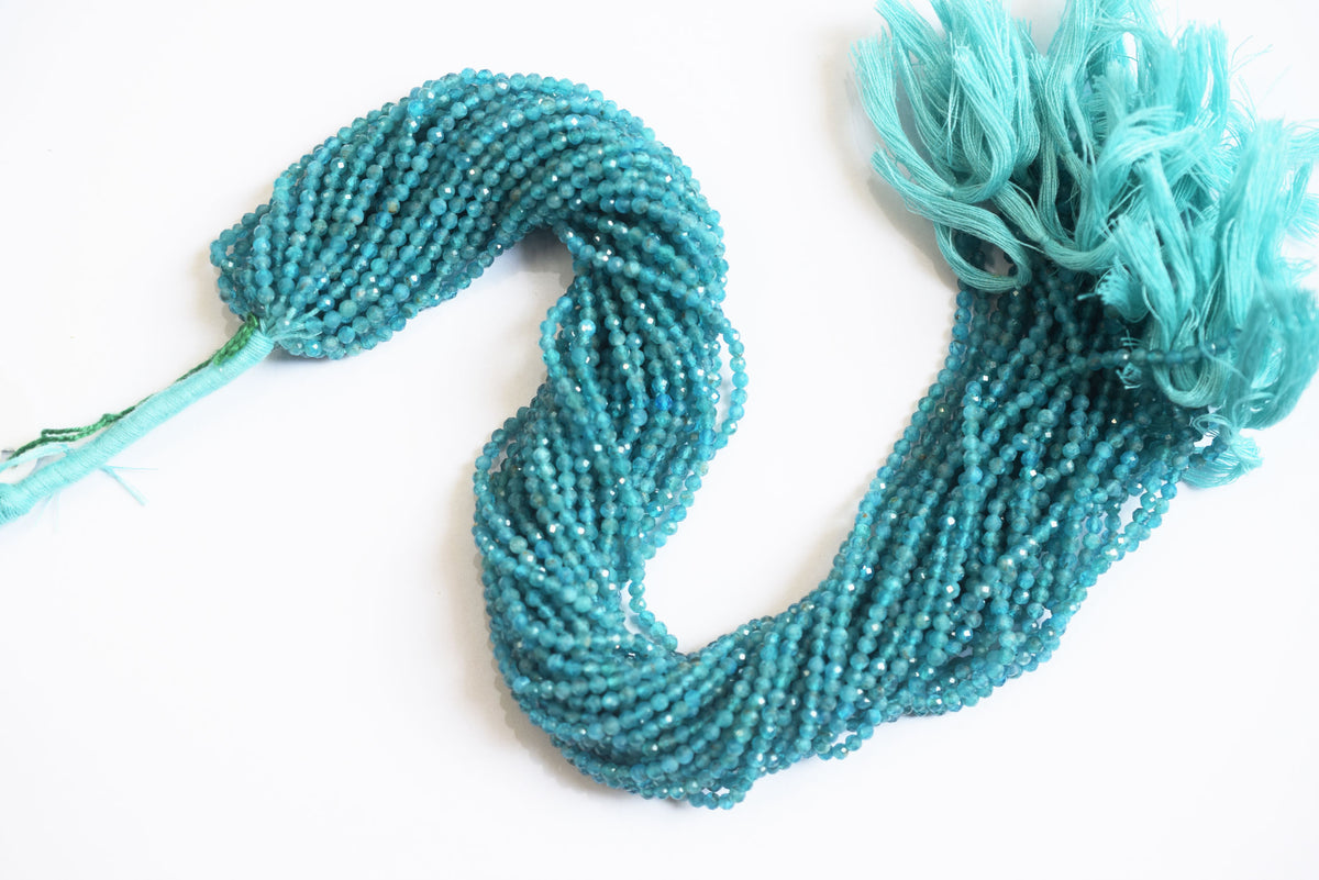 13 Inches Strand, Neon Apatite Faceted Rondelle Shape Beads,  Sold By Strand , Size 3 mm , 33086