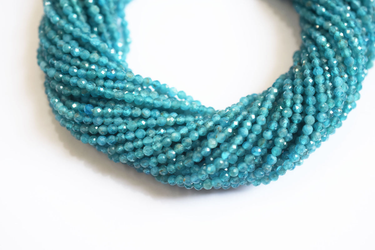13 Inches Strand, Neon Apatite Faceted Rondelle Shape Beads,  Sold By Strand , Size 3 mm , 33086