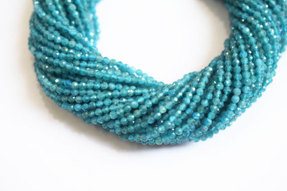 13 Inches Strand, Neon Apatite Faceted Rondelle Shape Beads,  Sold By Strand , Size 3 mm , 33086