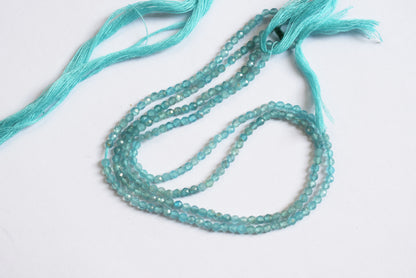 Pack Of 2 Lines , Aquamarine Faceted Rondelle Shape Beads , Sold By Strand , 13 Inches , 3 mm , 33087