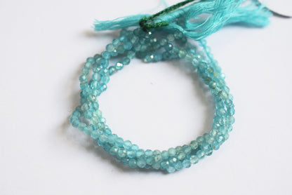 Pack Of 2 Lines , Aquamarine Faceted Rondelle Shape Beads , Sold By Strand , 13 Inches , 3 mm , 33087