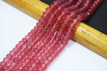 Tourmaline Colour pink Jade Smooth Rondelle Shape Discs Gemstone Loose Beads approx 15 Inches Strand,33089