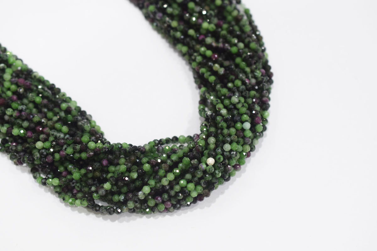 12.5 Inches Strand, Ruby Zoisite  Faceted Rondelle Shape Beads,  Sold By Strand , Size 3.5 mm , 33090