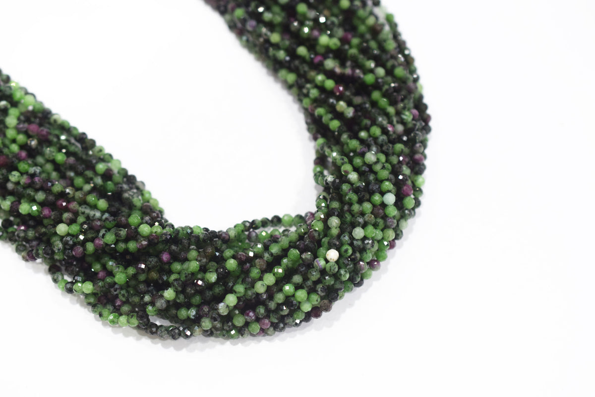 12.5 Inches Strand, Ruby Zoisite  Faceted Rondelle Shape Beads,  Sold By Strand , Size 3.5 mm , 33090