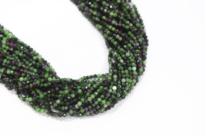 12.5 Inches Strand, Ruby Zoisite  Faceted Rondelle Shape Beads,  Sold By Strand , Size 3.5 mm , 33090