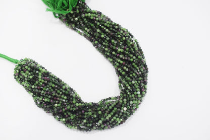12.5 Inches Strand, Ruby Zoisite  Faceted Rondelle Shape Beads,  Sold By Strand , Size 3.5 mm , 33090