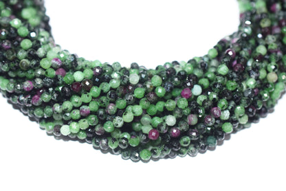 12.5 Inches Strand, Ruby Zoisite  Faceted Rondelle Shape Beads,  Sold By Strand , Size 3.5 mm , 33090