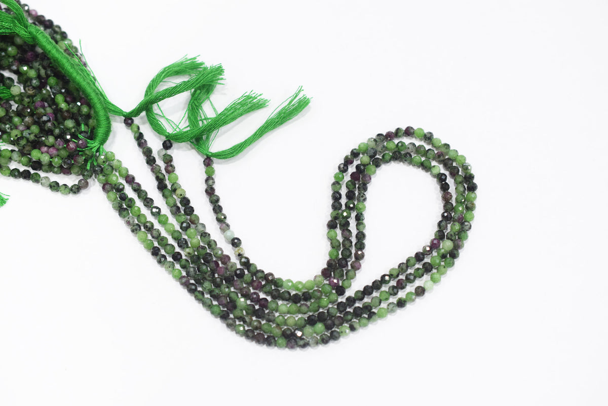 12.5 Inches Strand, Ruby Zoisite  Faceted Rondelle Shape Beads,  Sold By Strand , Size 3.5 mm , 33090