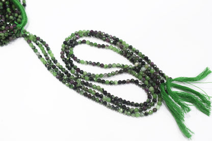 12.5 Inches Strand, Ruby Zoisite  Faceted Rondelle Shape Beads,  Sold By Strand , Size 3.5 mm , 33090