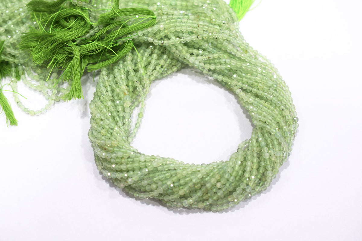15 Inches Strand, Prehnite Rondelle Shape beads , Prehnite  Faceted Rondelle Shape Beads,  Sold By Strand , Size 3.5 mm , 33091