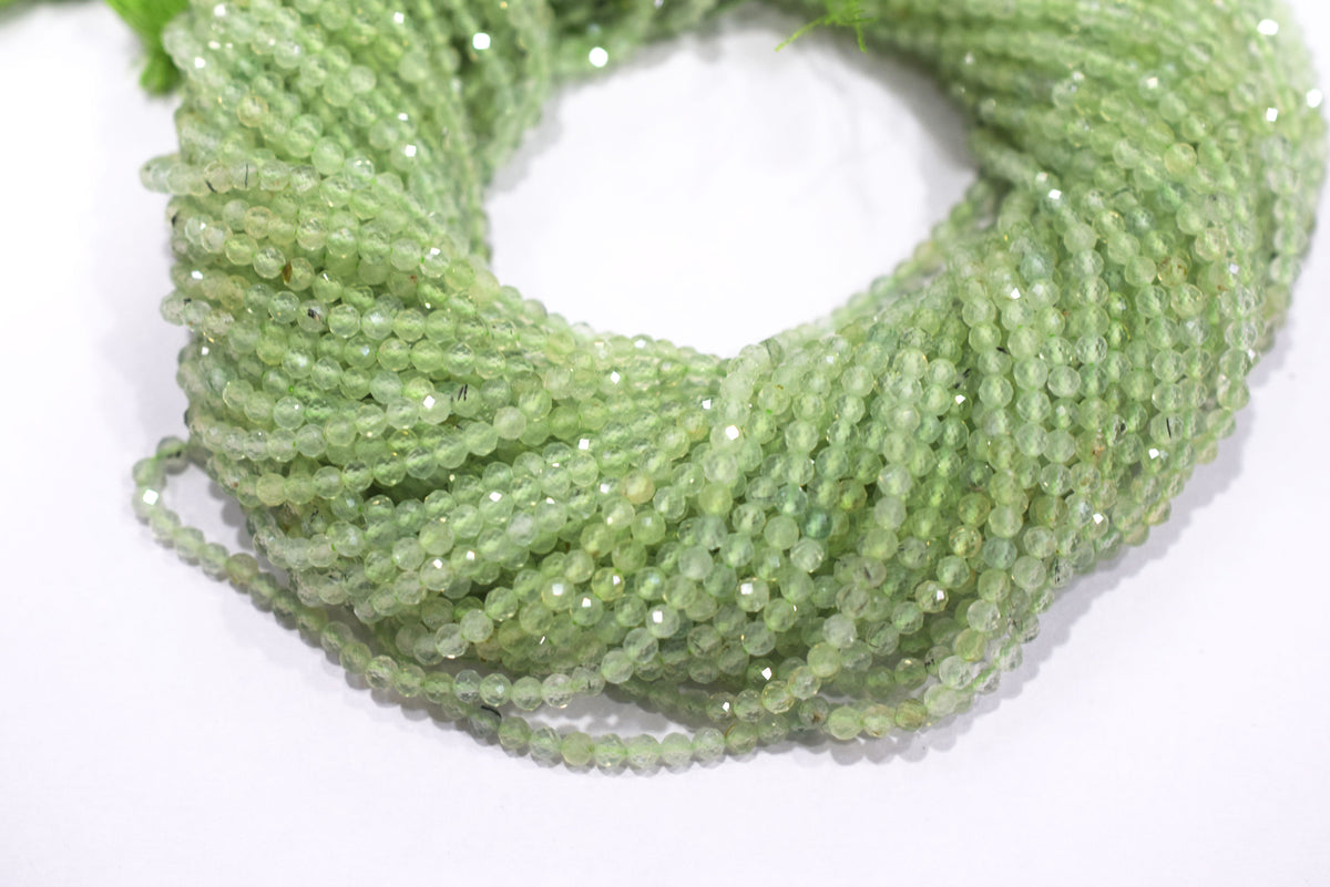 15 Inches Strand, Prehnite Rondelle Shape beads , Prehnite  Faceted Rondelle Shape Beads,  Sold By Strand , Size 3.5 mm , 33091