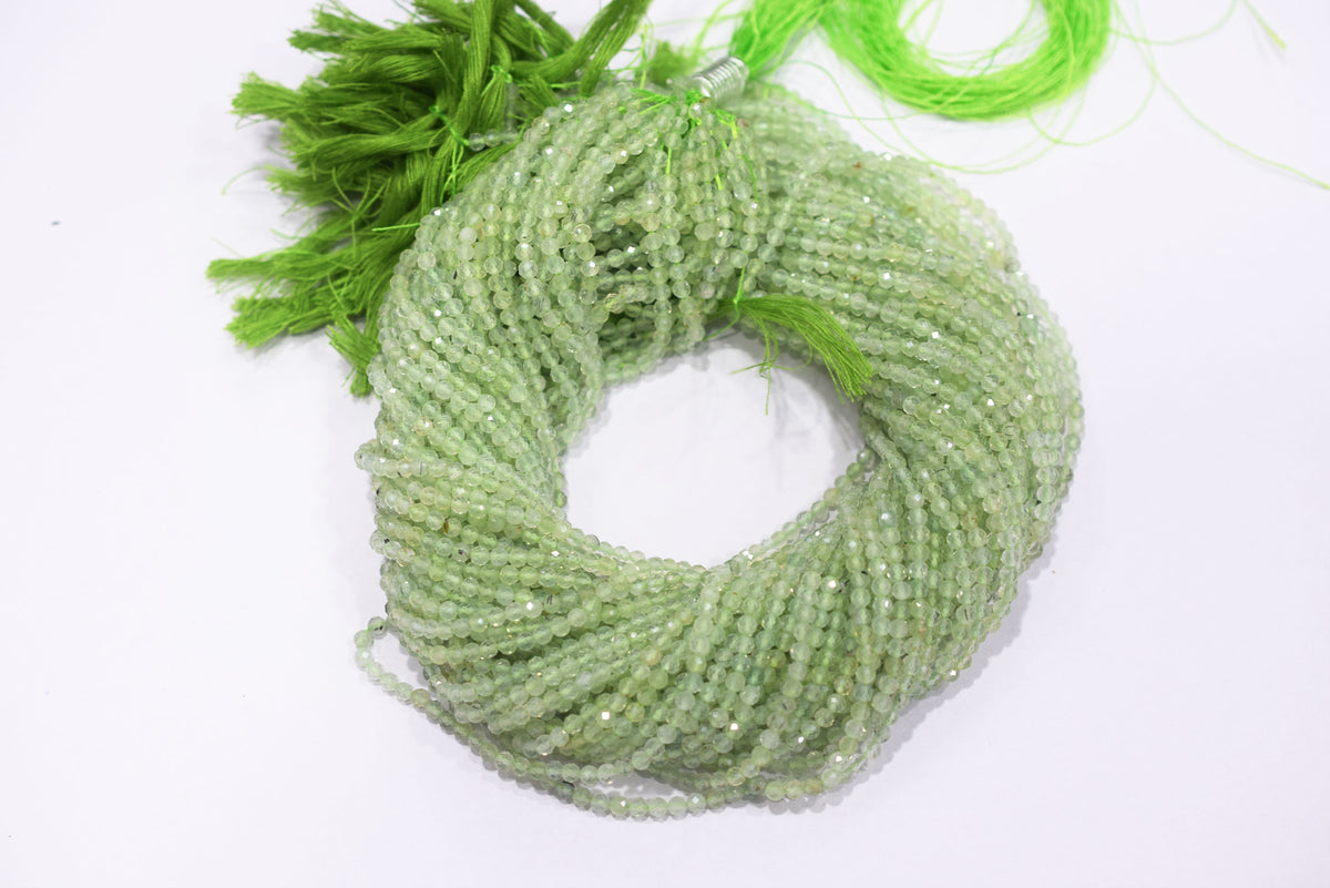 15 Inches Strand, Prehnite Rondelle Shape beads , Prehnite  Faceted Rondelle Shape Beads,  Sold By Strand , Size 3.5 mm , 33091